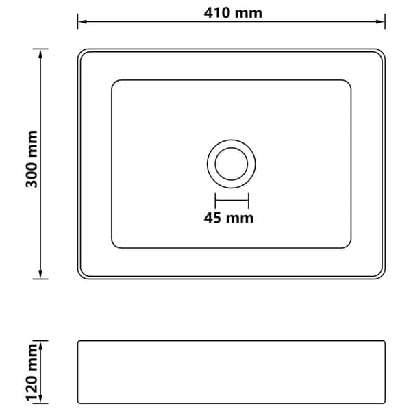 vidaXL luksushåndvask 41x30x12 cm keramik mat sort