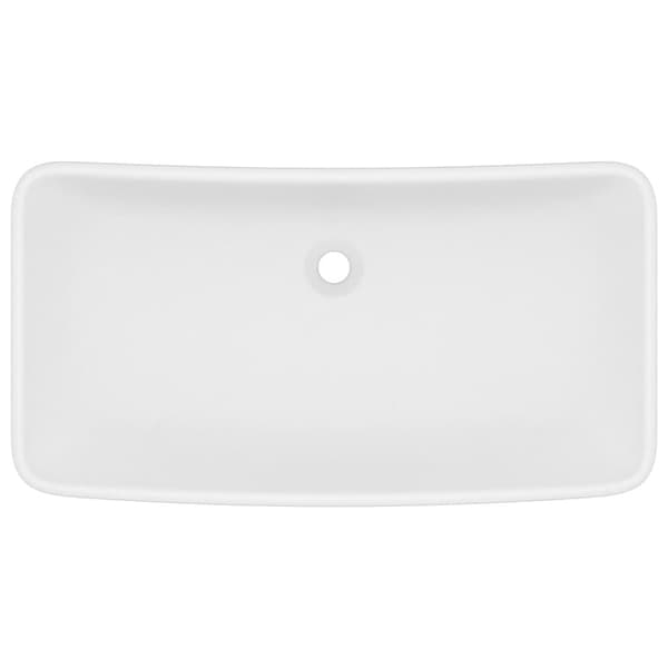 vidaXL luksuriøs håndvask 71x38 cm rektangulær keramik mat hvid
