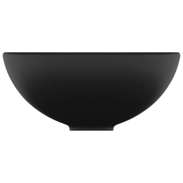 vidaXL luksuriøs håndvask 32,5x14 cm rund keramisk mat sort