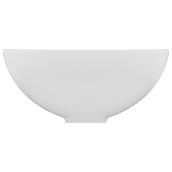 vidaXL Luksuriøs servant rund matt hvit 32,5x14 cm keramisk
