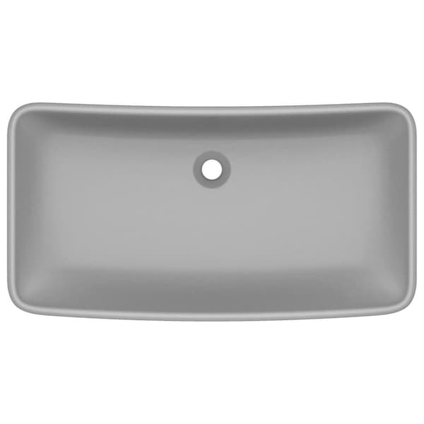 vidaXL Lyxigt rektangulärt handfat matt ljusgrå 71x38 cm keramik