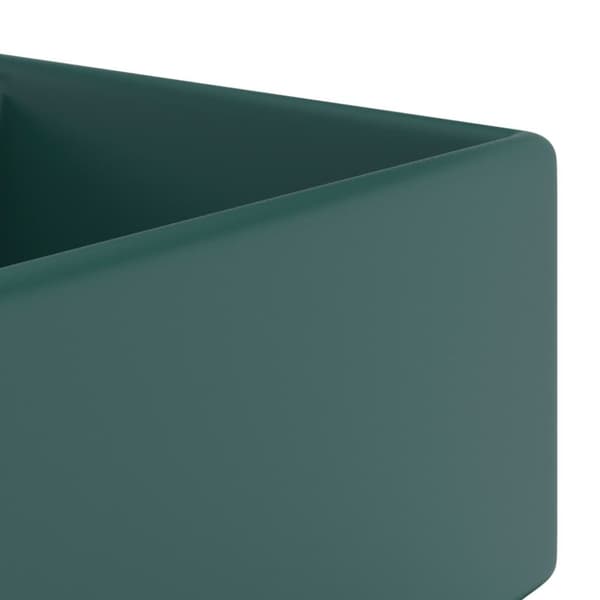 vidaXL Luksuriøs servant overløp firkantet mørkegrønn 41x41cm keramisk