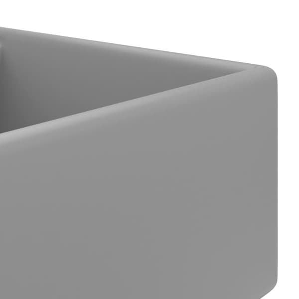 vidaXL luksus håndvask overløb 41x41 cm keramik firkantet mat lysegrå
