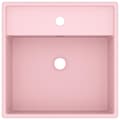 Miniatyrbillede 3 af 6: vidaXL luksuriøs håndvask overløb 41x41 cm keramik firkantet mat pink