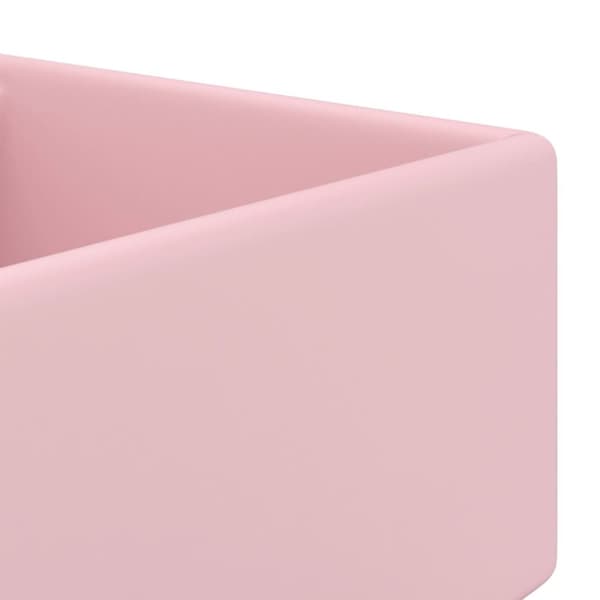 vidaXL luksuriøs håndvask overløb 41x41 cm keramik firkantet mat pink