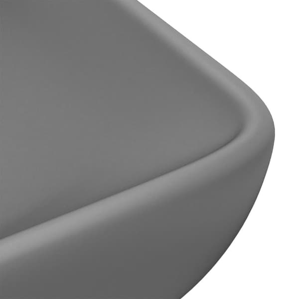vidaXL luksuriøs håndvask 71x38 cm rektangulær keramik mat mørkegrå