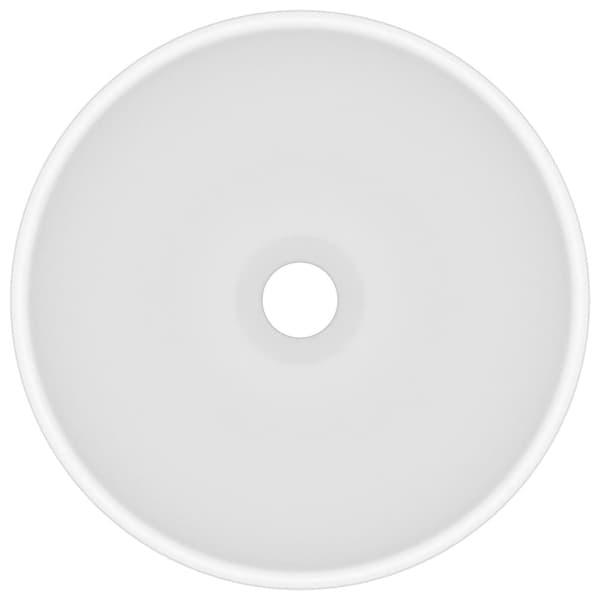 vidaXL luksuriøs badeværelsesvask 32,5x14 cm rund keramisk mat hvid