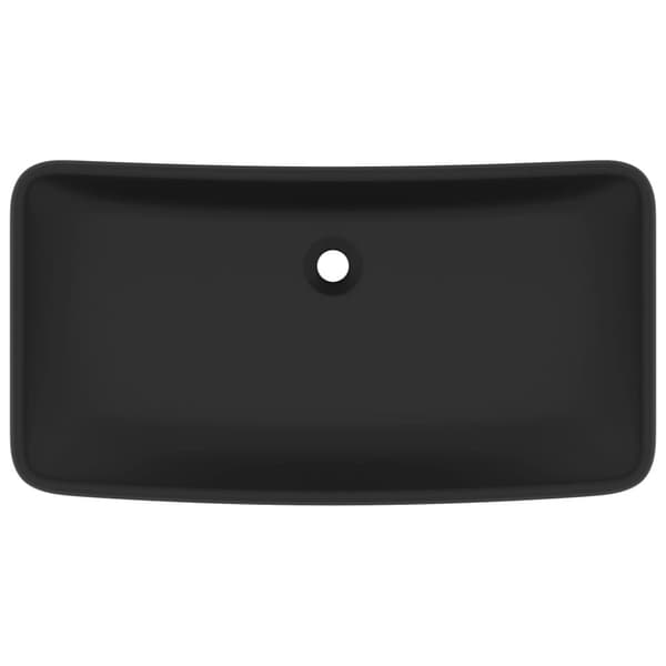 vidaXL luksuriøs håndvask 71x38 cm rektangulær keramik mat sort