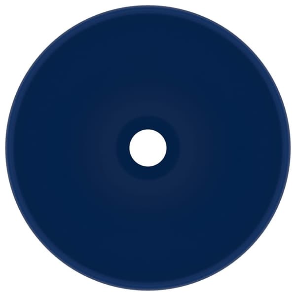 vidaXL Luksuriøs servant rund matt mørkeblå 32,5x14 cm keramisk