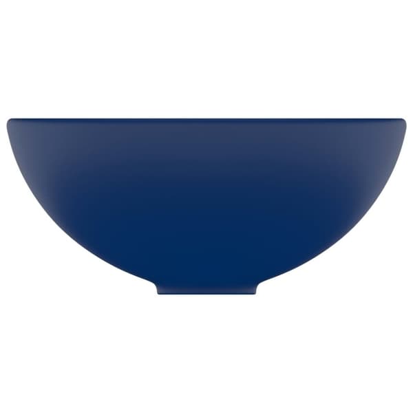 vidaXL Luksuriøs servant rund matt mørkeblå 32,5x14 cm keramisk