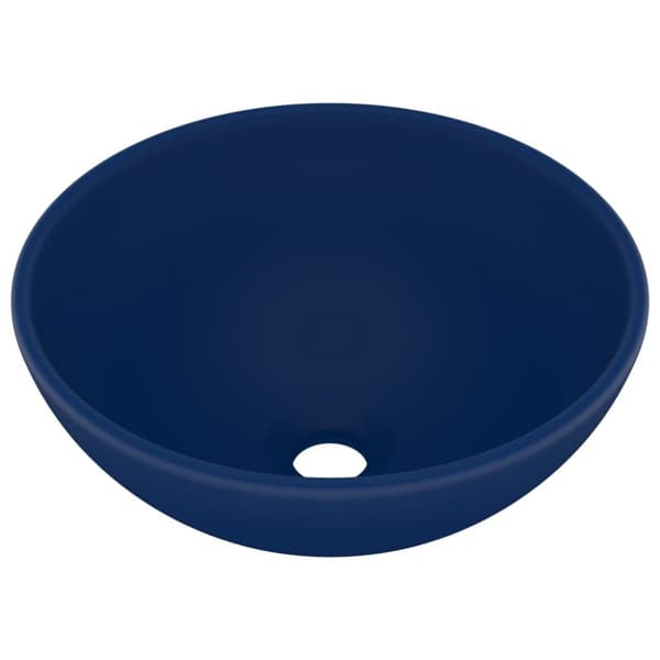 vidaXL Luksuriøs servant rund matt mørkeblå 32,5x14 cm keramisk