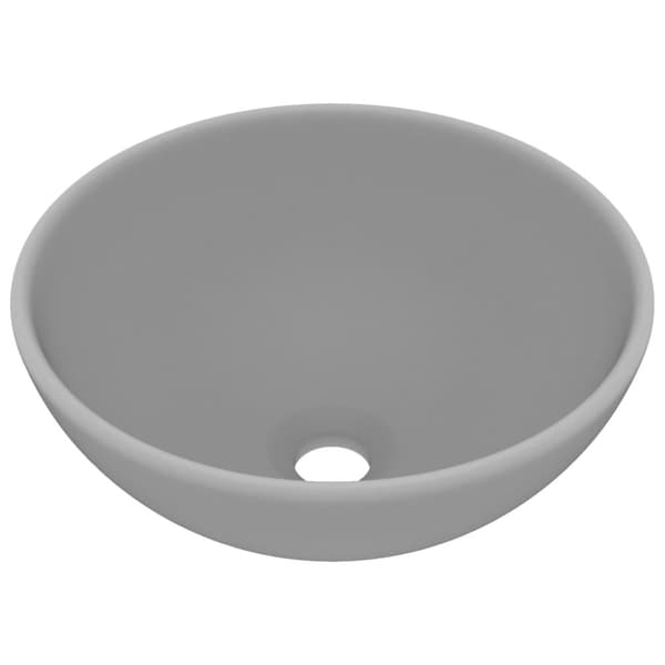 vidaXL Luksuriøs servant rund matt lysegrå 32,5x14 cm keramisk