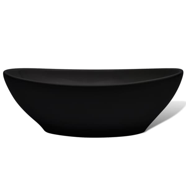 vidaXL keramisk håndvask 40 x 33 cm sort