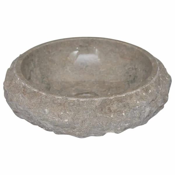 vidaXL Vask Ø40x12 cm marmor grå