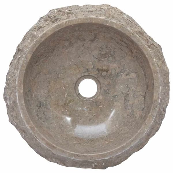 vidaXL Vask Ø40x12 cm marmor grå