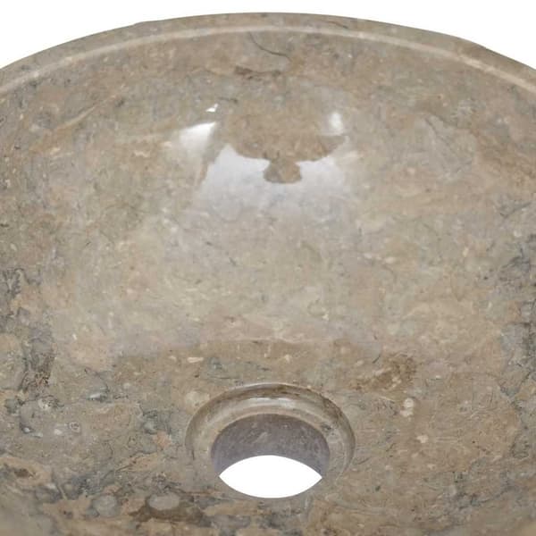 vidaXL Vask Ø40x12 cm marmor grå