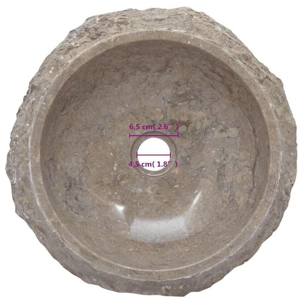 vidaXL Vask Ø40x12 cm marmor grå