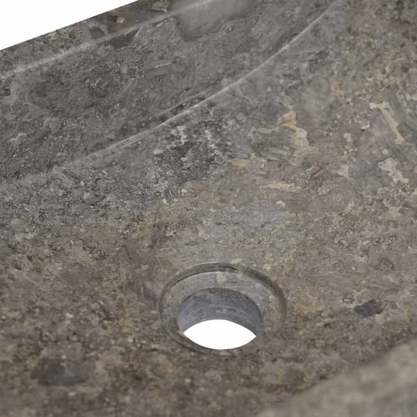 vidaXL Handfat 45x30x12 cm marmor grå högglans
