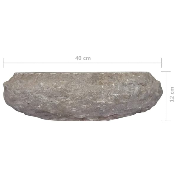 vidaXL håndvask Ø40x12 cm marmor grå