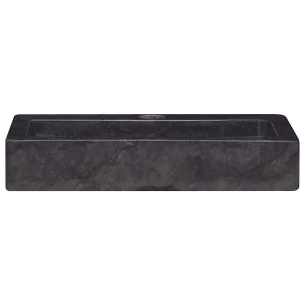 vidaXL Väggmonterat handfat svart 38x24x6,5 cm marmor