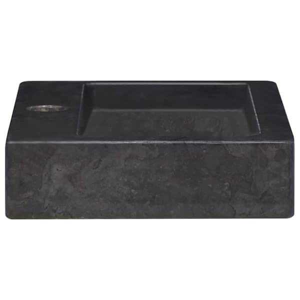 vidaXL Väggmonterat handfat svart 38x24x6,5 cm marmor