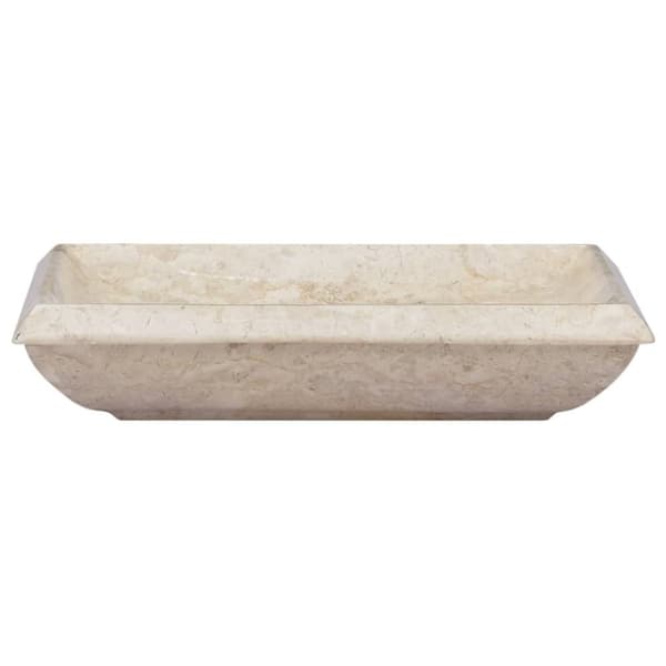 vidaXL Vask 50x35x10 cm marmor kremhvit