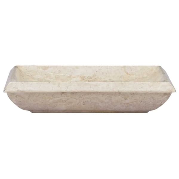 vidaXL Vask 50x35x10 cm marmor kremhvit