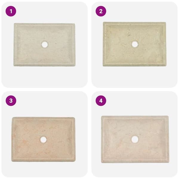 vidaXL Vask 50x35x10 cm marmor kremhvit