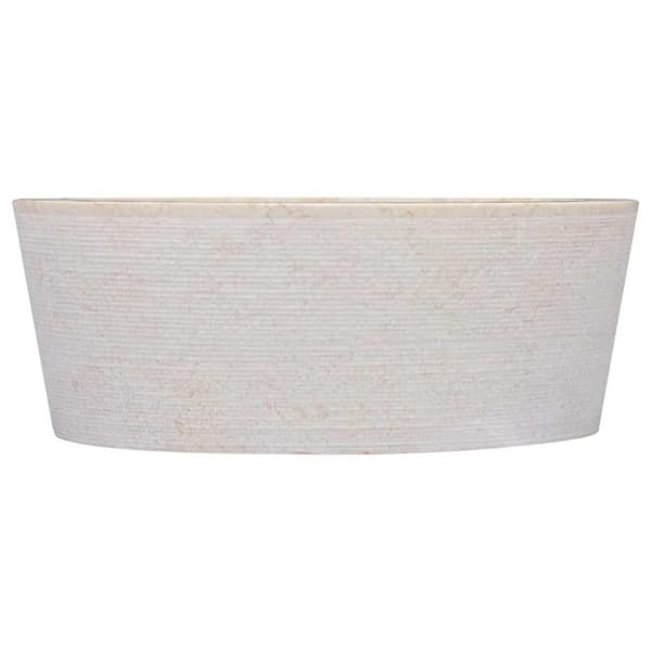 vidaXL Handfat gräddvit Ø40x15 cm marmor
