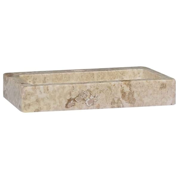vidaXL Veggmontert vask kremhvit 38x24x6,5 cm marmor