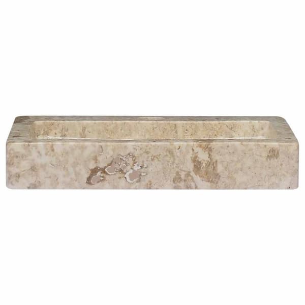 vidaXL Veggmontert vask kremhvit 38x24x6,5 cm marmor