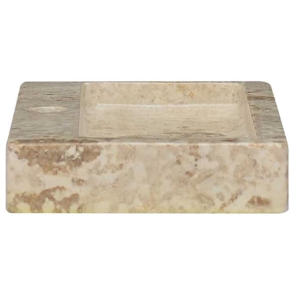vidaXL Veggmontert vask kremhvit 38x24x6,5 cm marmor