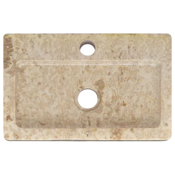 vidaXL Veggmontert vask kremhvit 38x24x6,5 cm marmor