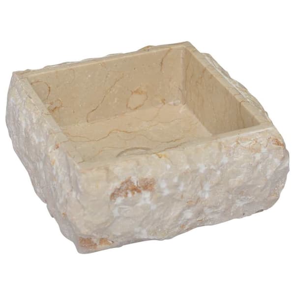 vidaXL håndvask 30x30x13 cm marmor cremefarvet