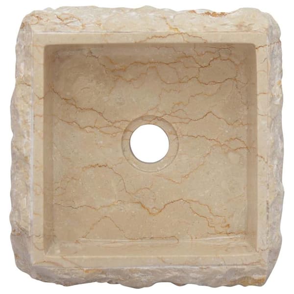 vidaXL håndvask 30x30x13 cm marmor cremefarvet
