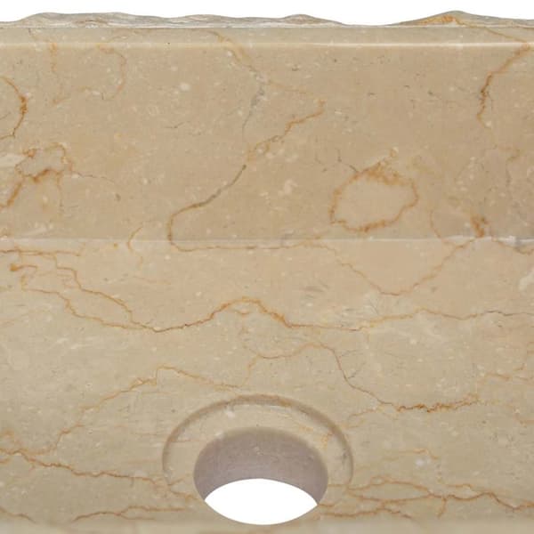 vidaXL håndvask 30x30x13 cm marmor cremefarvet