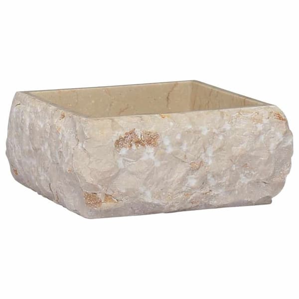 vidaXL håndvask 30x30x13 cm marmor cremefarvet