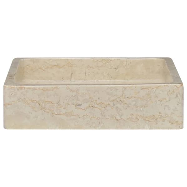 vidaXL håndvask 40x40x10 cm marmor cremefarvet