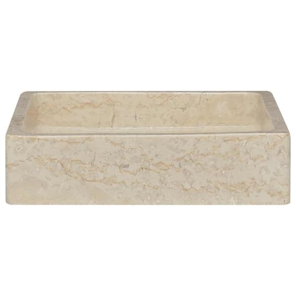 vidaXL håndvask 40x40x10 cm marmor cremefarvet