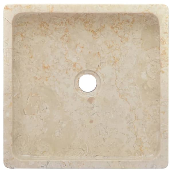 vidaXL håndvask 40x40x10 cm marmor cremefarvet
