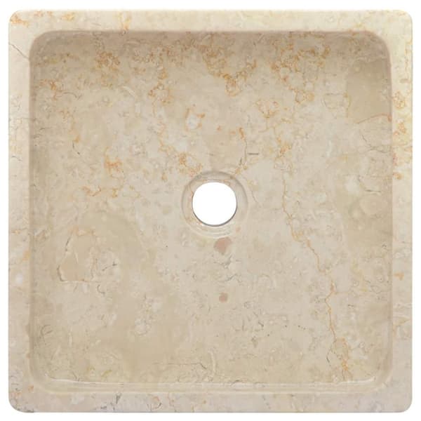 vidaXL håndvask 40x40x10 cm marmor cremefarvet
