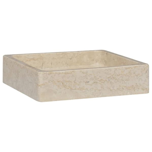 vidaXL håndvask 40x40x10 cm marmor cremefarvet