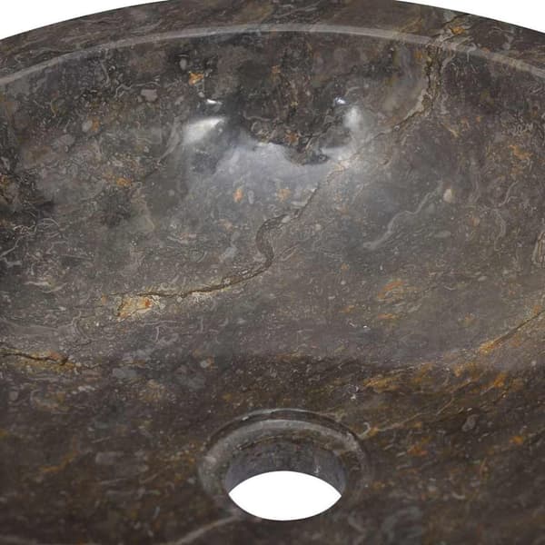 vidaXL Handfat grå Ø40x12 cm marmor