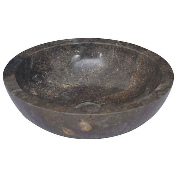 vidaXL håndvask Ø40x12 cm marmor grå