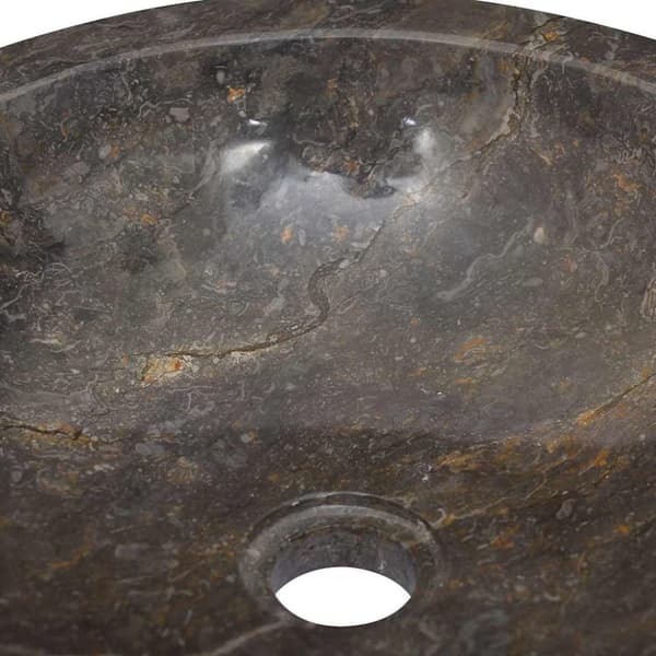 vidaXL håndvask Ø40x12 cm marmor grå