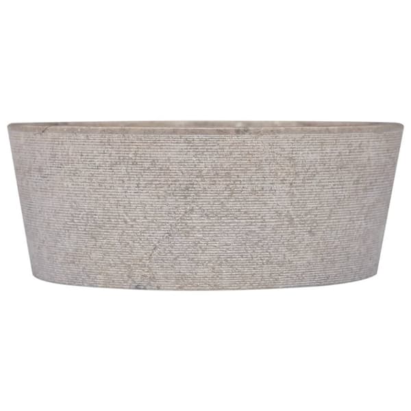 vidaXL håndvask Ø40x15 cm marmor grå