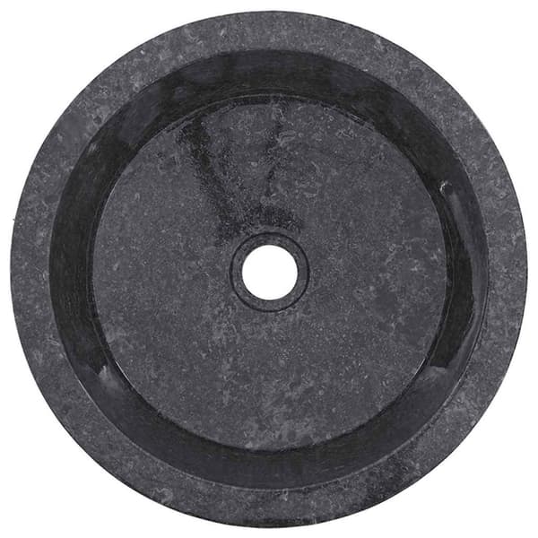 vidaXL håndvask Ø40x15 cm marmor grå
