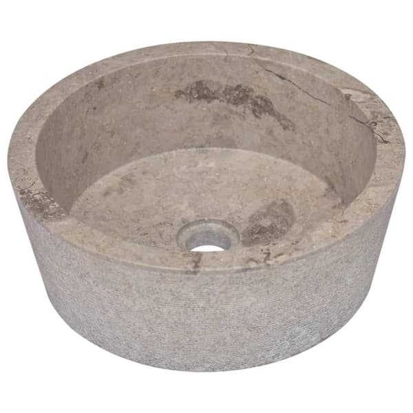 vidaXL håndvask Ø40x15 cm marmor grå
