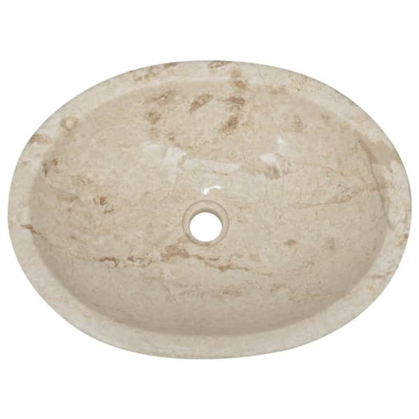 vidaXL håndvask 53x40x15 cm marmor cremefarvet