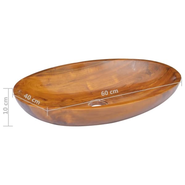 vidaXL Vask heltre teak 60x40x10 cm
